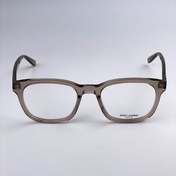 Saint Laurent SL459 004 Eyeglasses Transparent Light Brown Rounded Oval Men - Picture 4 of 10
